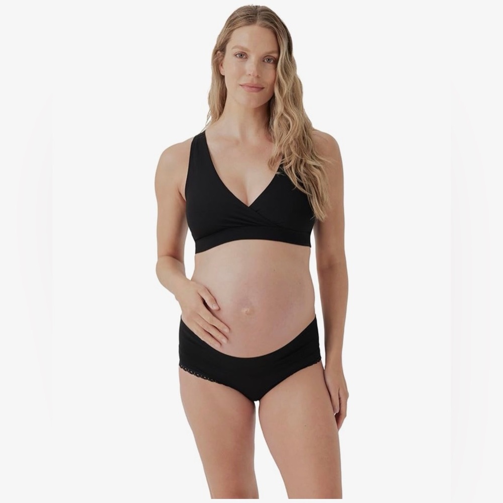 Pact Pink Maternity Nursing Bralette and Brief Set